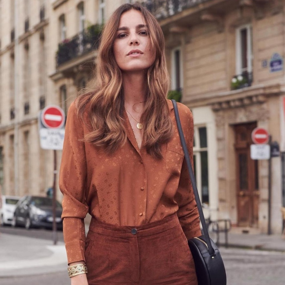 Sezane Florence Silk Blouse Size 40